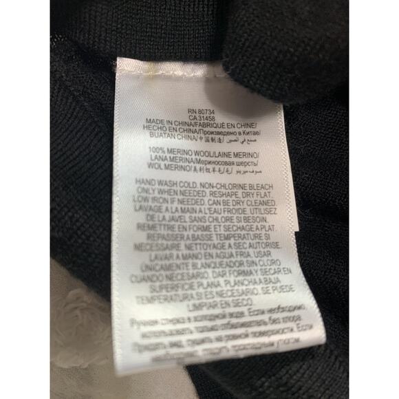 BCBG MaxAzria Sweater Oversized Boxy Women's XS Black 100% Merino Wool - Picture 11 of 12